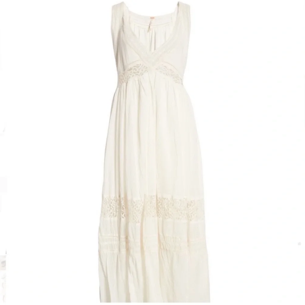 FREE PEOPLE | carla lace maxi dress - ivory (small) - Picture 3 of 7